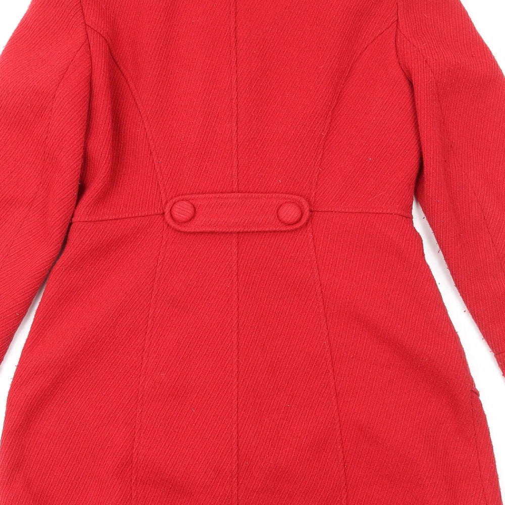 George Womens Red Overcoat Coat Size 12 Button
