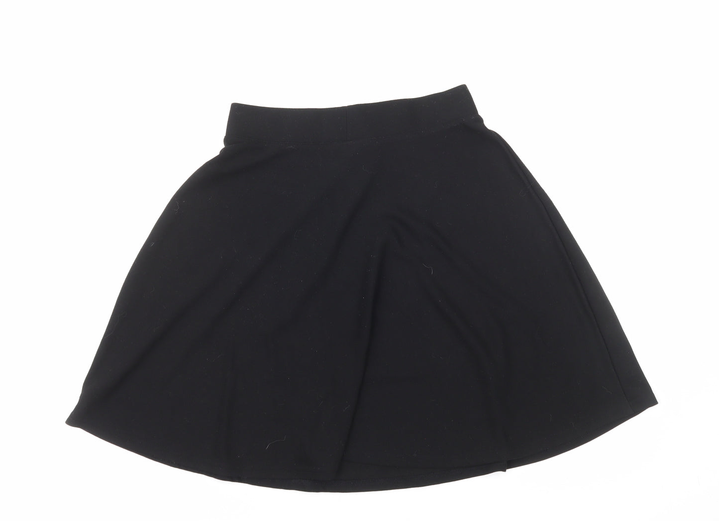 NEXT Girls Black Polyester Skater Skirt Size 14 Years Regular Pull On