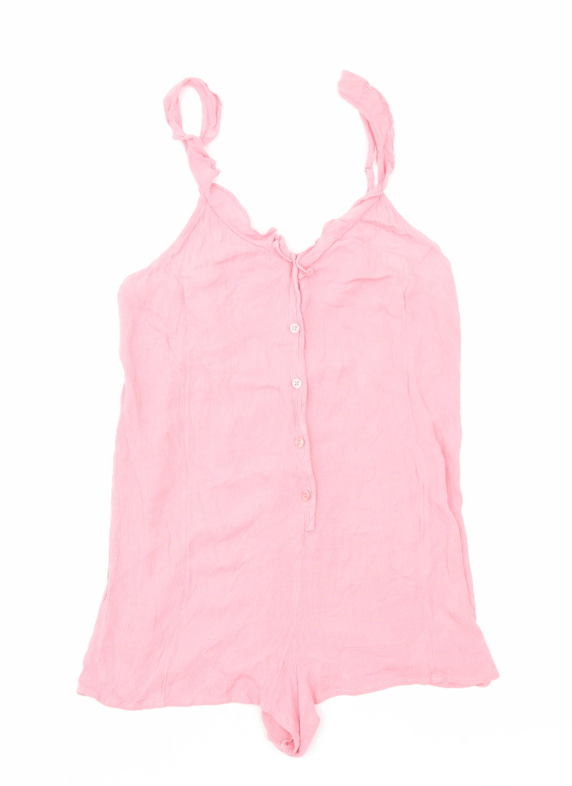 Topshop Womens Pink Solid Viscose Top One Piece Size M Button