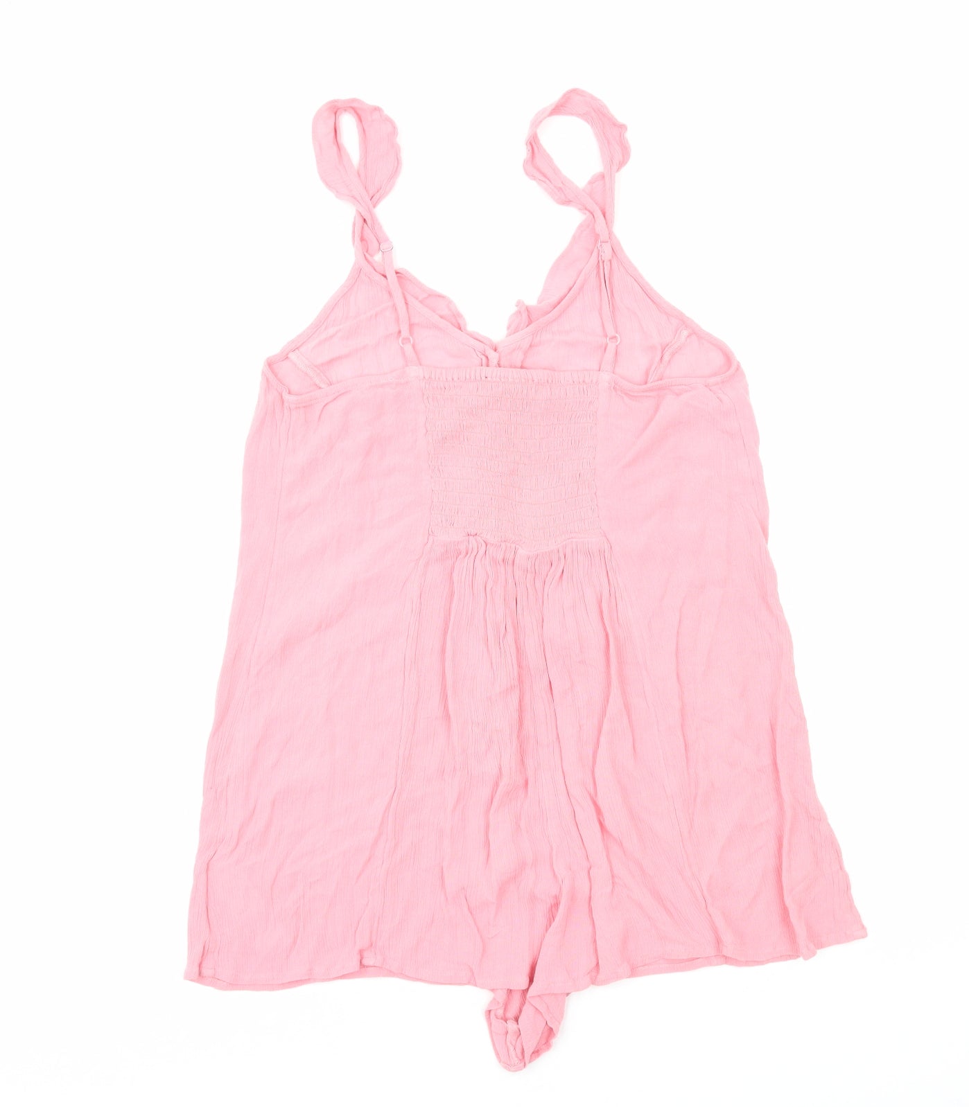 Topshop Womens Pink Solid Viscose Top One Piece Size M Button