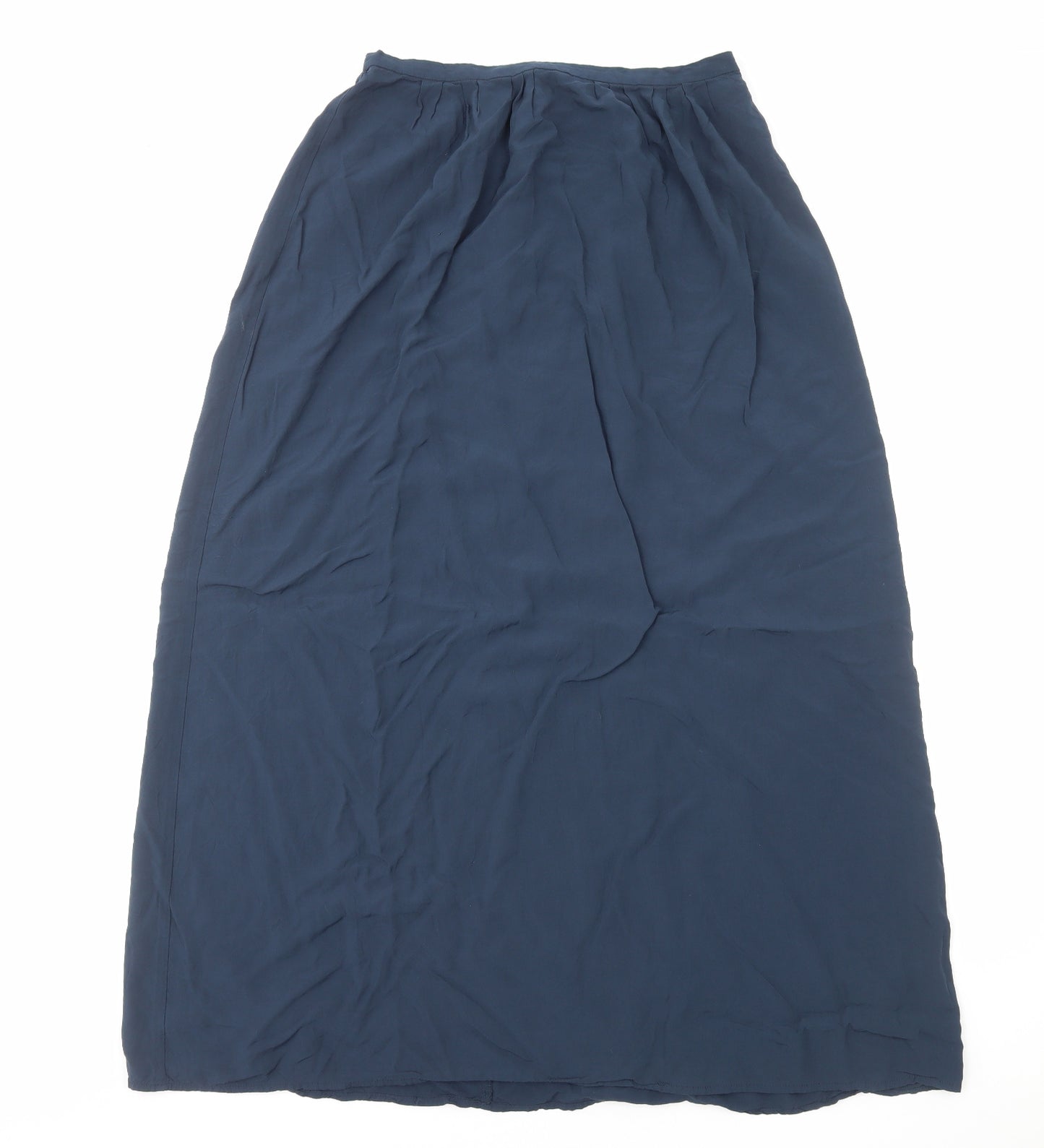 New Look Womens Blue Viscose Maxi Skirt Size 10 Zip