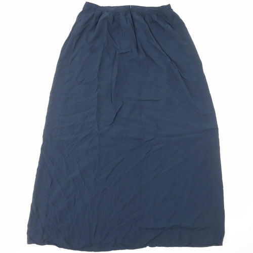 New Look Womens Blue Viscose Maxi Skirt Size 10 Zip