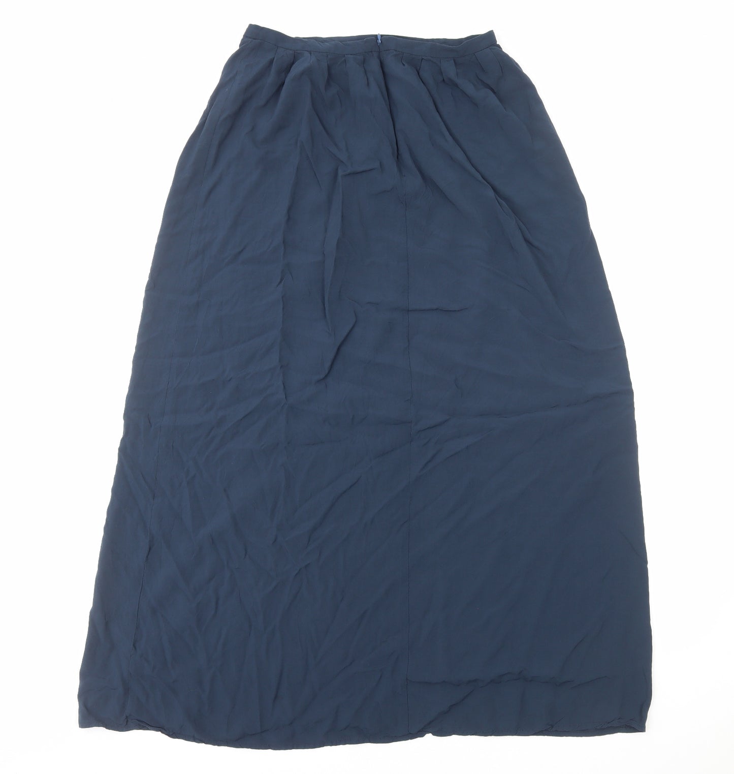 New Look Womens Blue Viscose Maxi Skirt Size 10 Zip