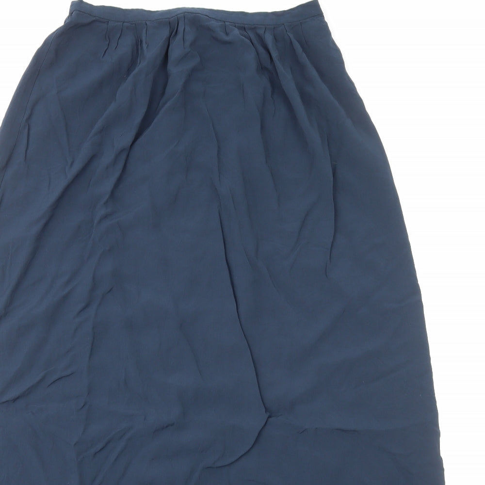 New Look Womens Blue Viscose Maxi Skirt Size 10 Zip