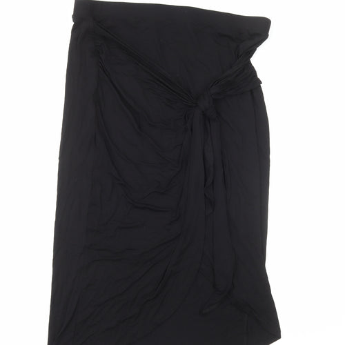 F&F Womens Black Viscose Swing Skirt Size 20