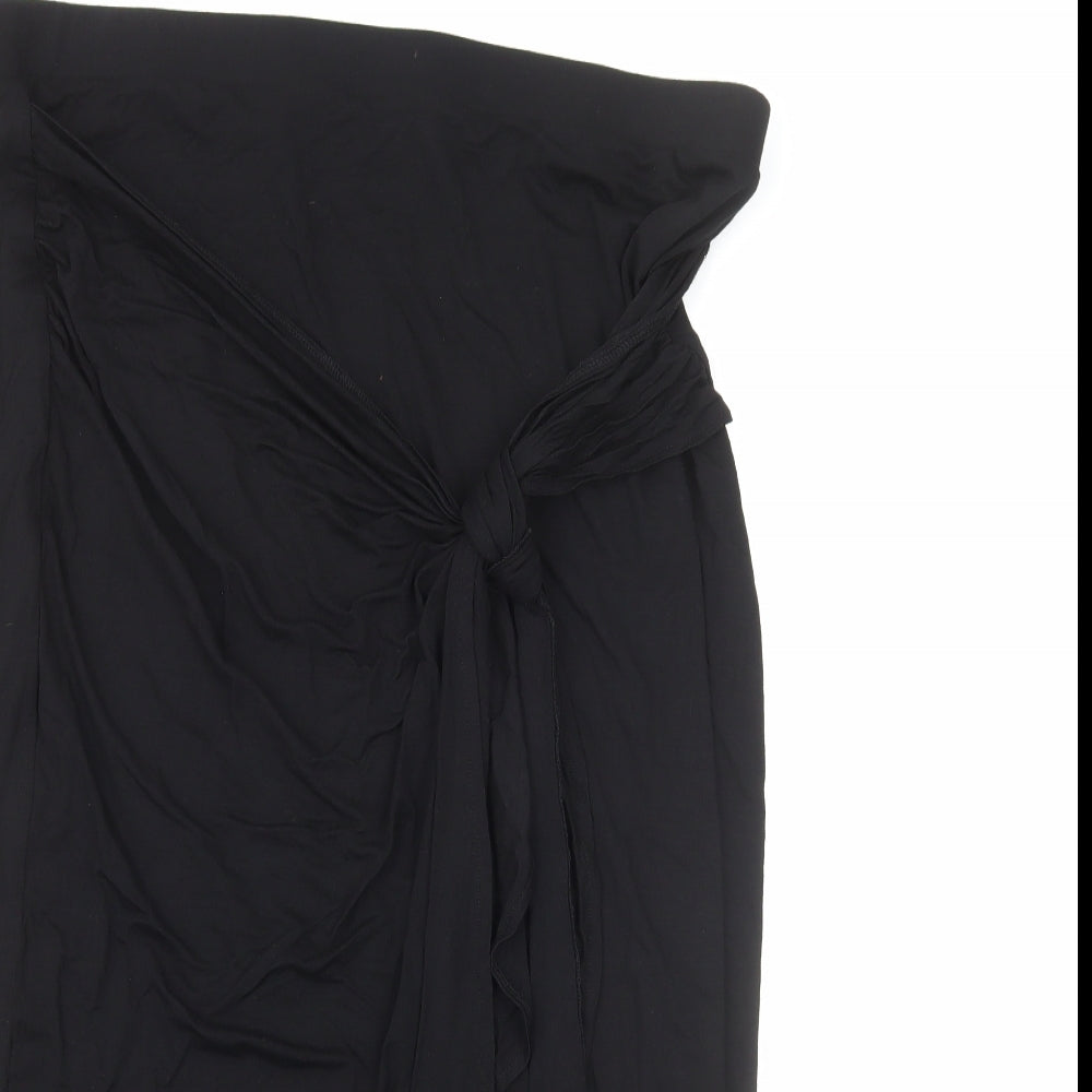 F&F Womens Black Viscose Swing Skirt Size 20