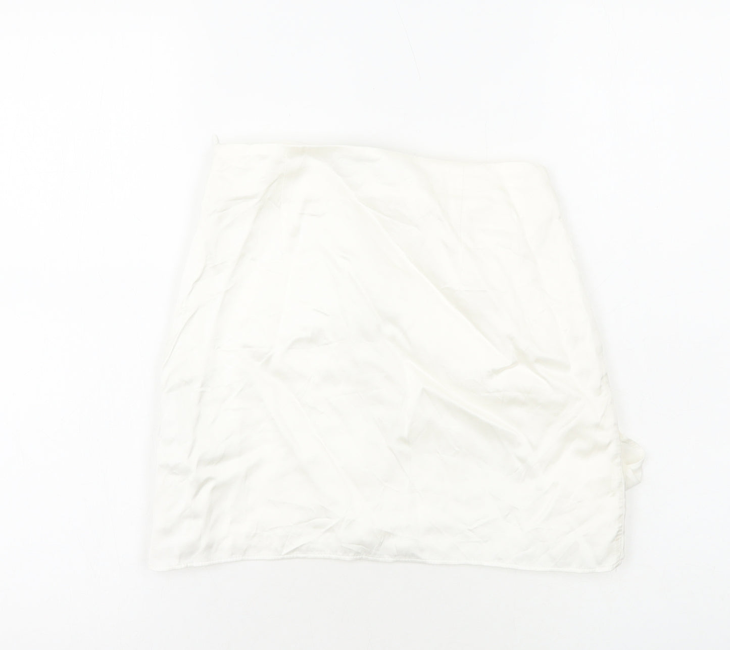 Zara Womens White Polyester Swing Skirt Size XS Zip