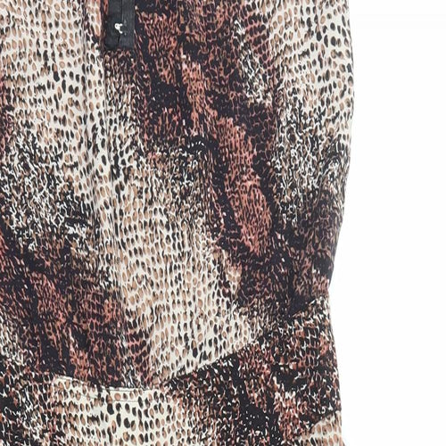 Portobello Rose Womens Brown Animal Print Viscose Playsuit One-Piece Size 10 Hook & Eye - Snakeskin Pattern