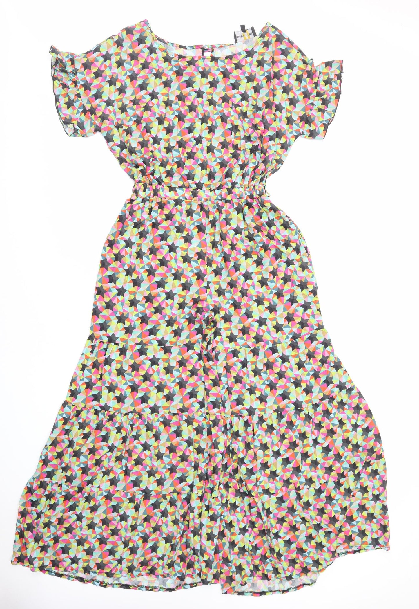 Belle-Modelle Womens Multicoloured Geometric Viscose Playsuit One-Piece Size M Pullover - Star Pattern