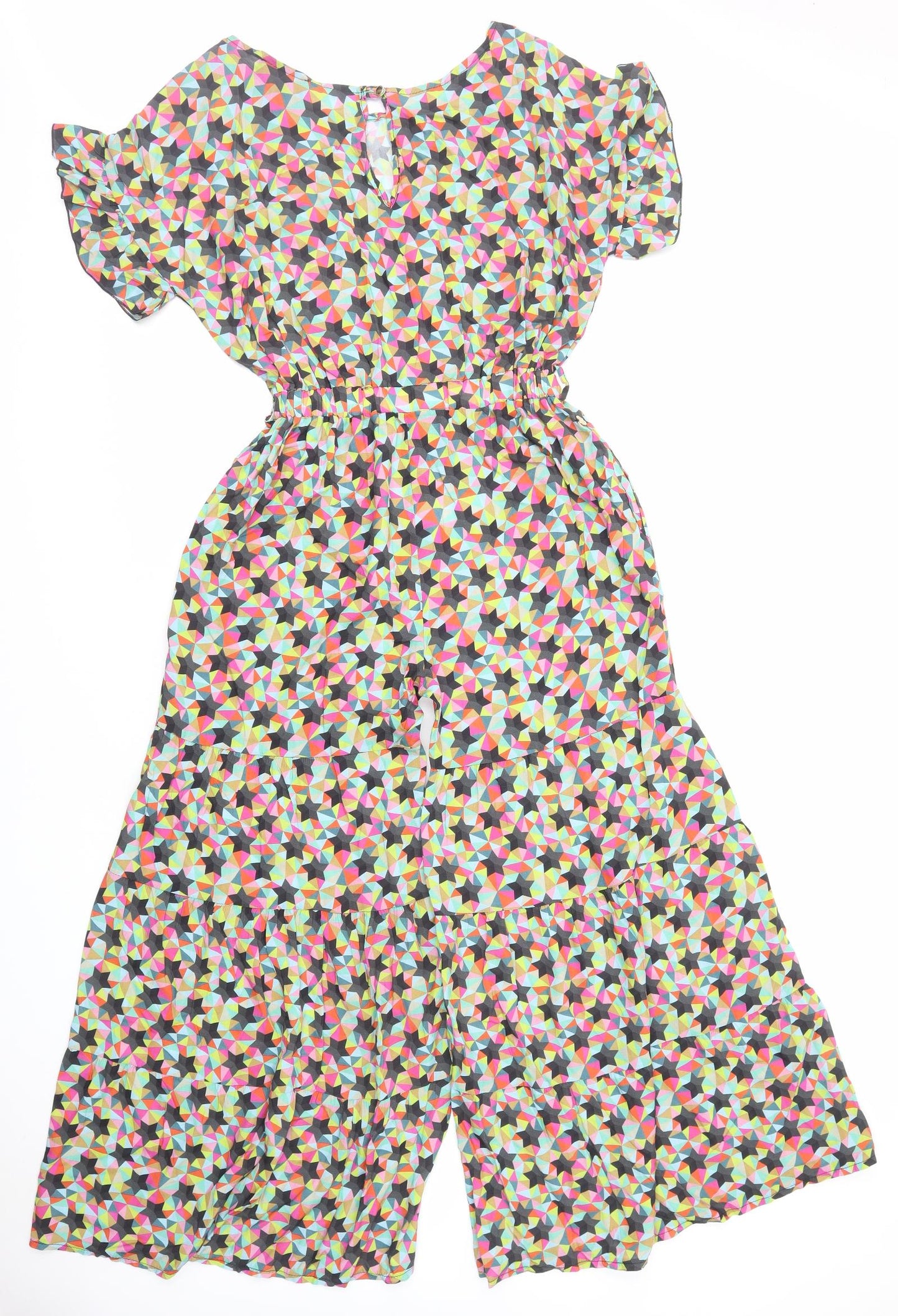 Belle-Modelle Womens Multicoloured Geometric Viscose Playsuit One-Piece Size M Pullover - Star Pattern