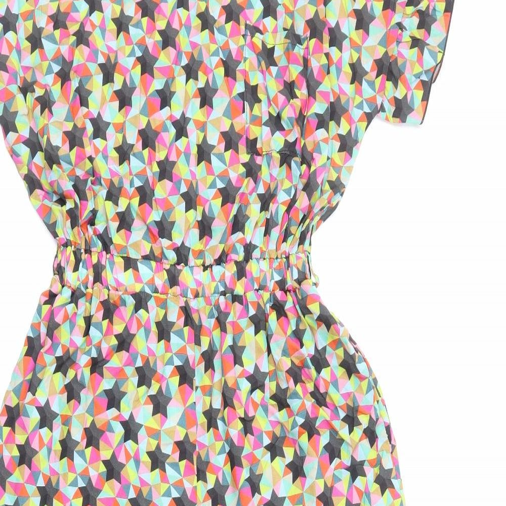 Belle-Modelle Womens Multicoloured Geometric Viscose Playsuit One-Piece Size M Pullover - Star Pattern