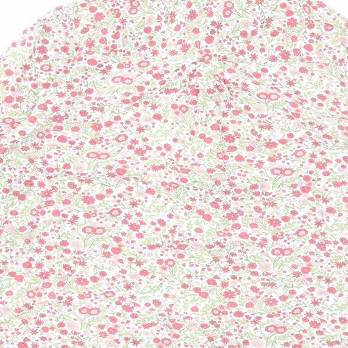 Isle Essentials Womens Pink Floral Viscose Basic Button-Up Size 16 V-Neck