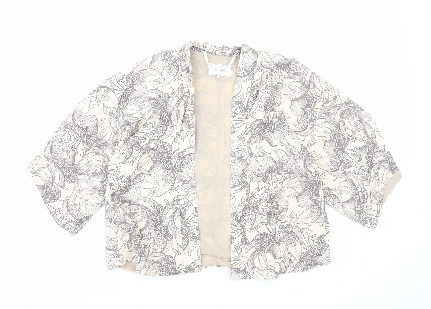 River Island Womens Beige Floral Jacket Size 8