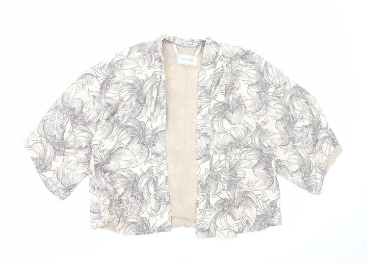 River Island Womens Beige Floral Jacket Size 8