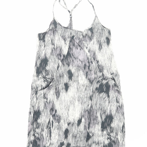 Preworn Womens Grey Tie Dye Viscose Tank Dress Size S Scoop Neck Pullover