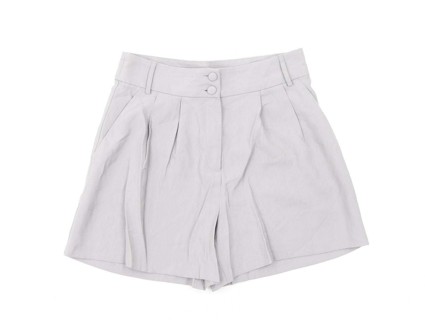 Primark Womens Grey Viscose Culotte Shorts Size 12 Regular Zip