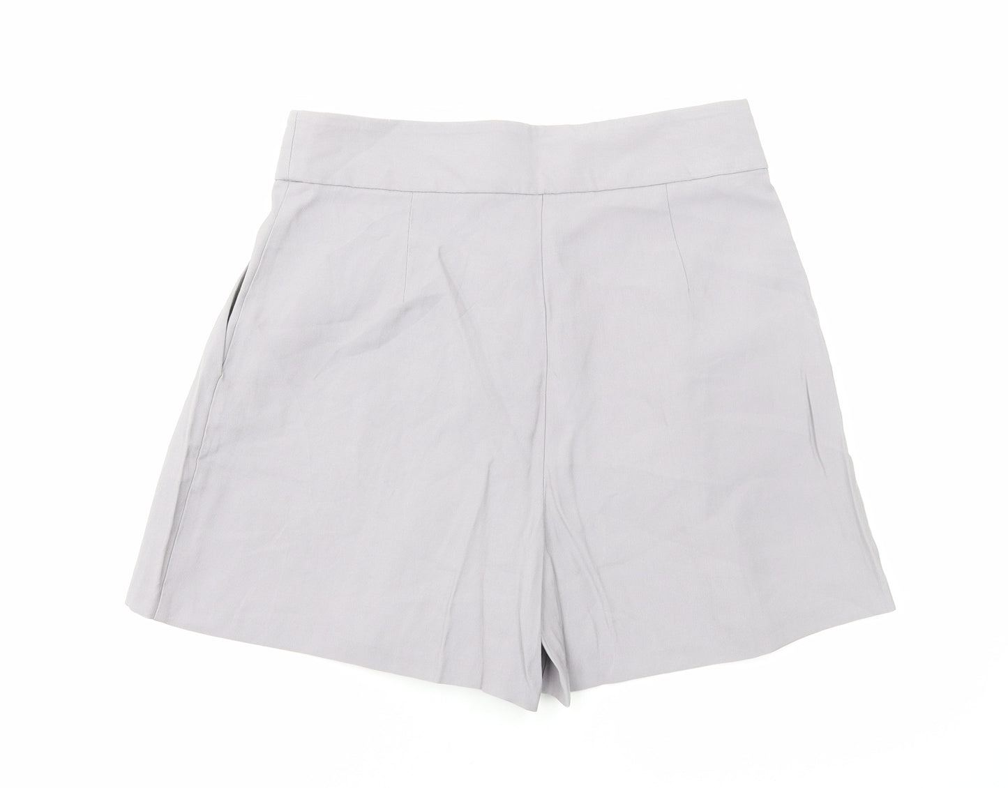 Primark Womens Grey Viscose Culotte Shorts Size 12 Regular Zip