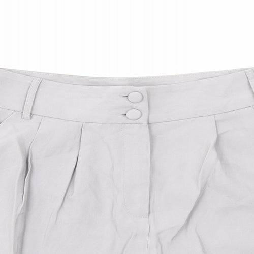Primark Womens Grey Viscose Culotte Shorts Size 12 Regular Zip
