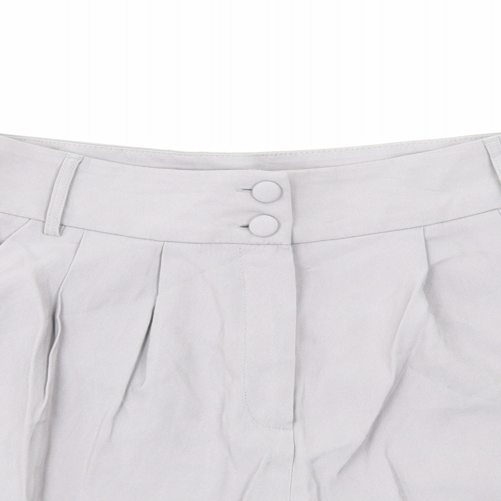 Primark Womens Grey Viscose Culotte Shorts Size 12 Regular Zip