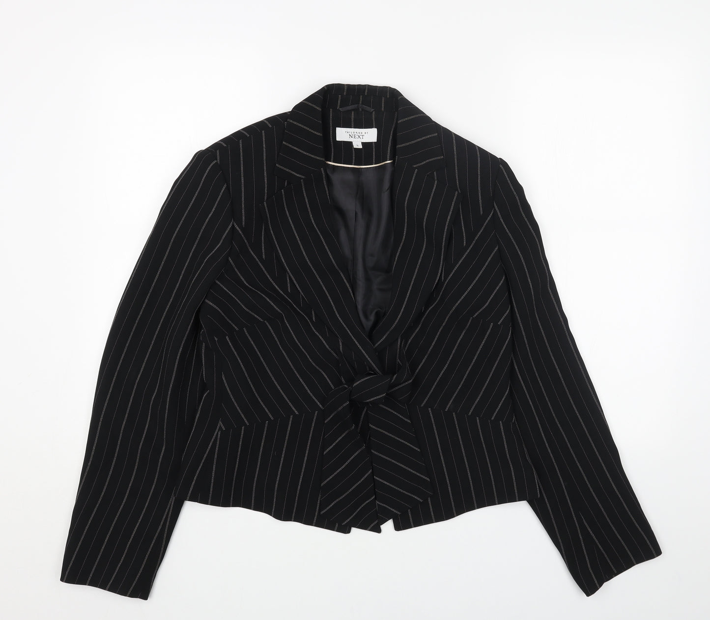 NEXT Womens Black Striped Jacket Blazer Size 14 Button