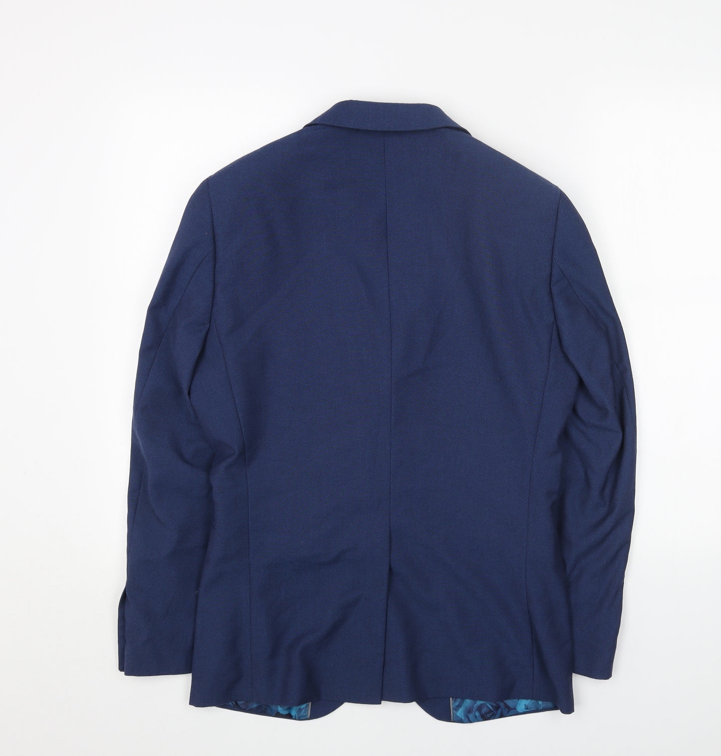 Preworn Mens Blue Polyester Jacket Blazer Size 36
