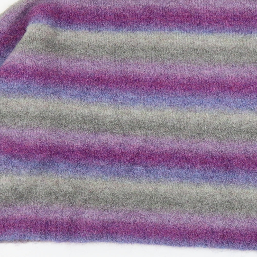 Pull&Bear Womens Multicoloured Round Neck Striped Polyester Pullover Jumper Size XL