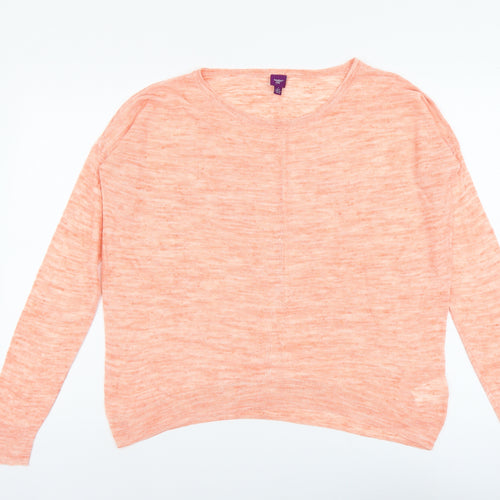 Hoxton Chic Womens Orange Round Neck Acrylic Pullover Jumper Size L
