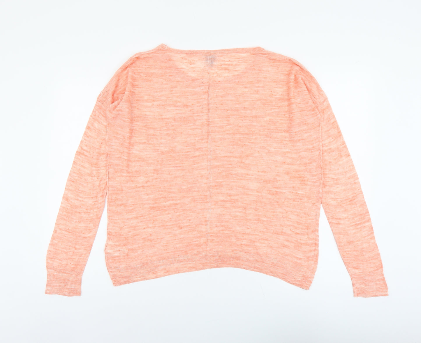 Hoxton Chic Womens Orange Round Neck Acrylic Pullover Jumper Size L