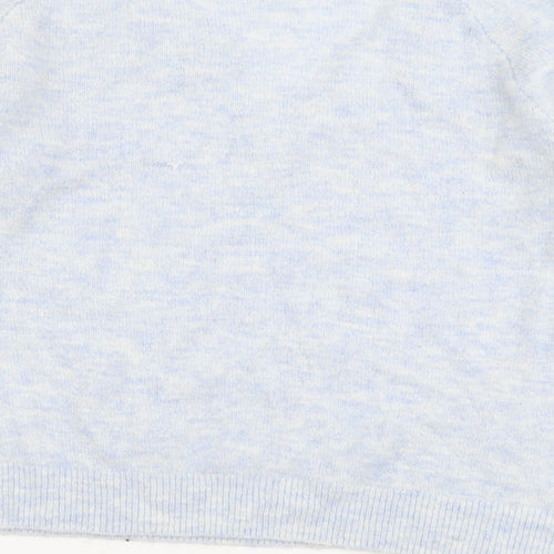 H&M Womens Silver V-Neck Acrylic Pullover Jumper Size S