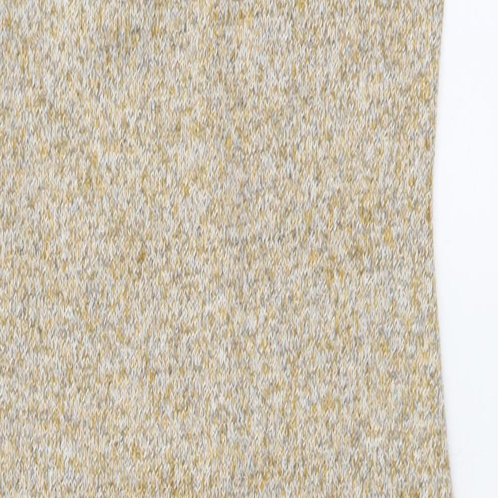 Mango Womens Yellow Polyester A-Line Size S Scoop Neck Pullover