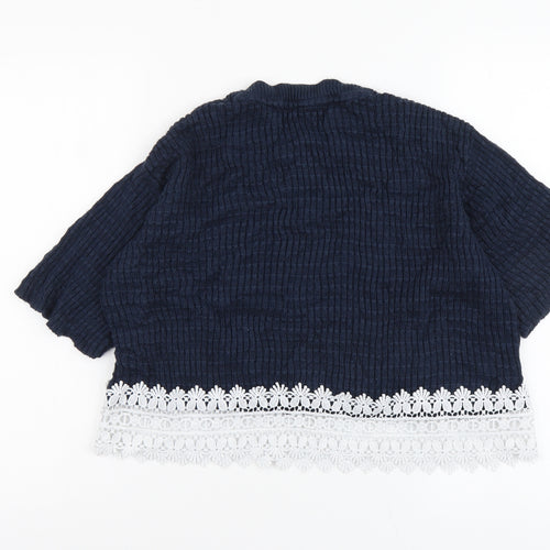 Amara Reya Womens Blue Roll Neck Acrylic Pullover Jumper Size 10