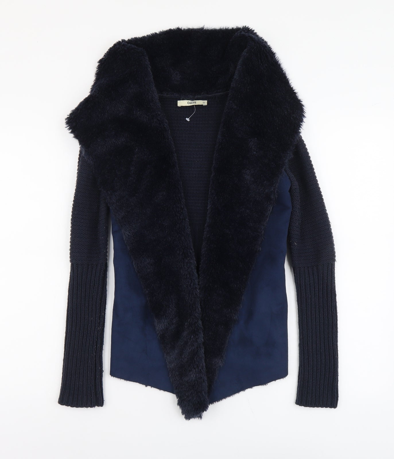 Oasis Womens Blue V-Neck Acrylic Cardigan Jumper Size XS