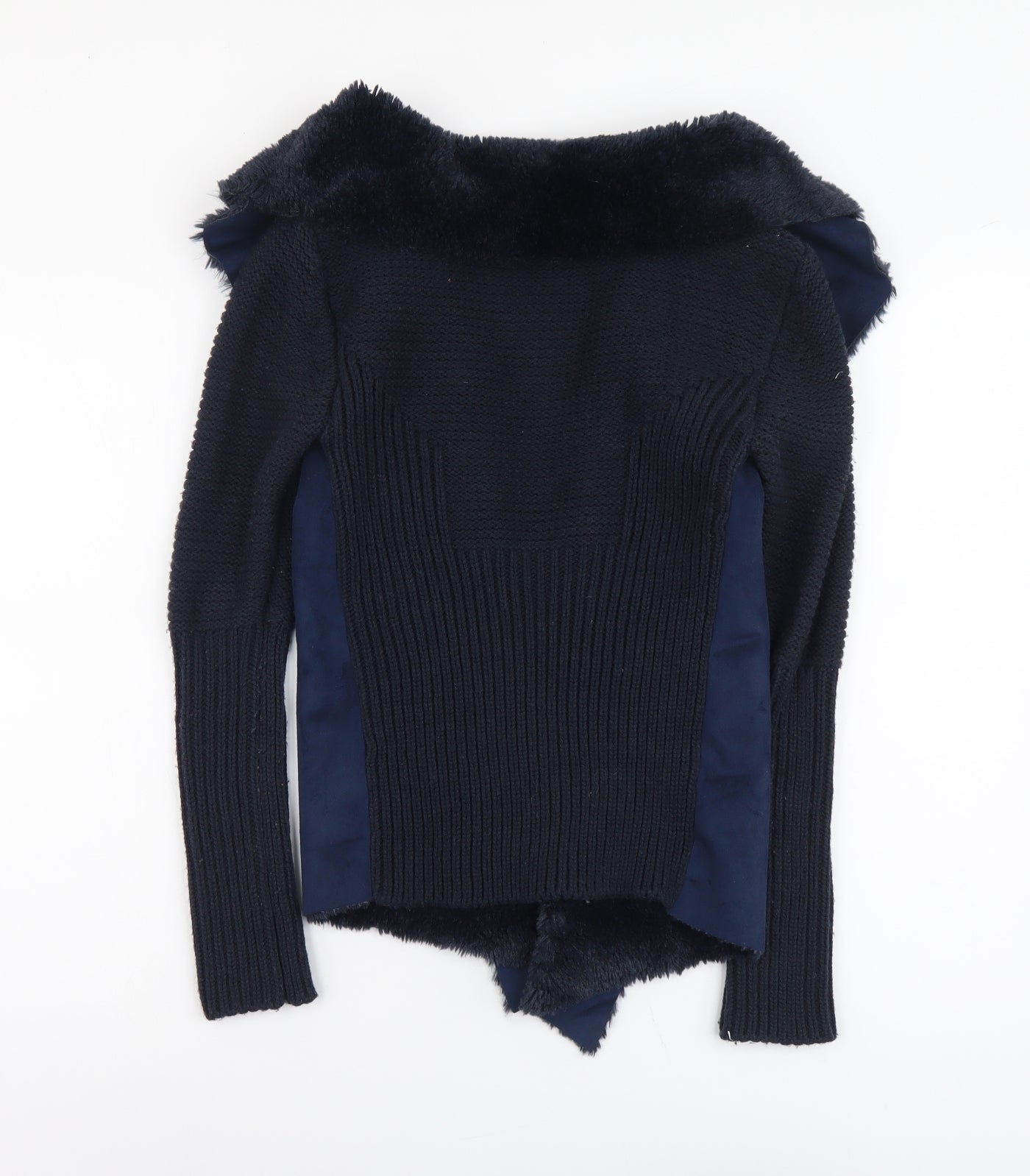 Oasis Womens Blue V-Neck Acrylic Cardigan Jumper Size XS