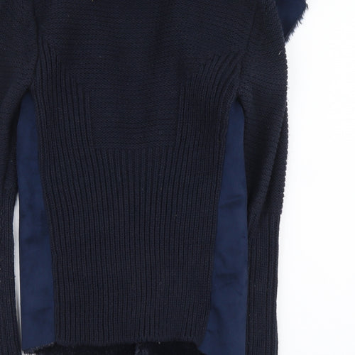 Oasis Womens Blue V-Neck Acrylic Cardigan Jumper Size XS