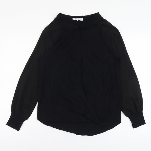Great Plains Womens Black Round Neck Viscose Pullover Jumper Size XS - Collar