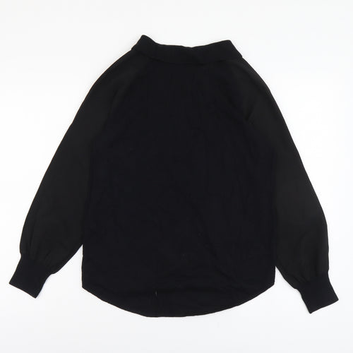 Great Plains Womens Black Round Neck Viscose Pullover Jumper Size XS - Collar