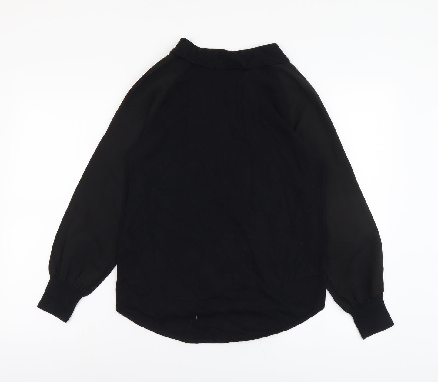 Great Plains Womens Black Round Neck Viscose Pullover Jumper Size XS - Collar