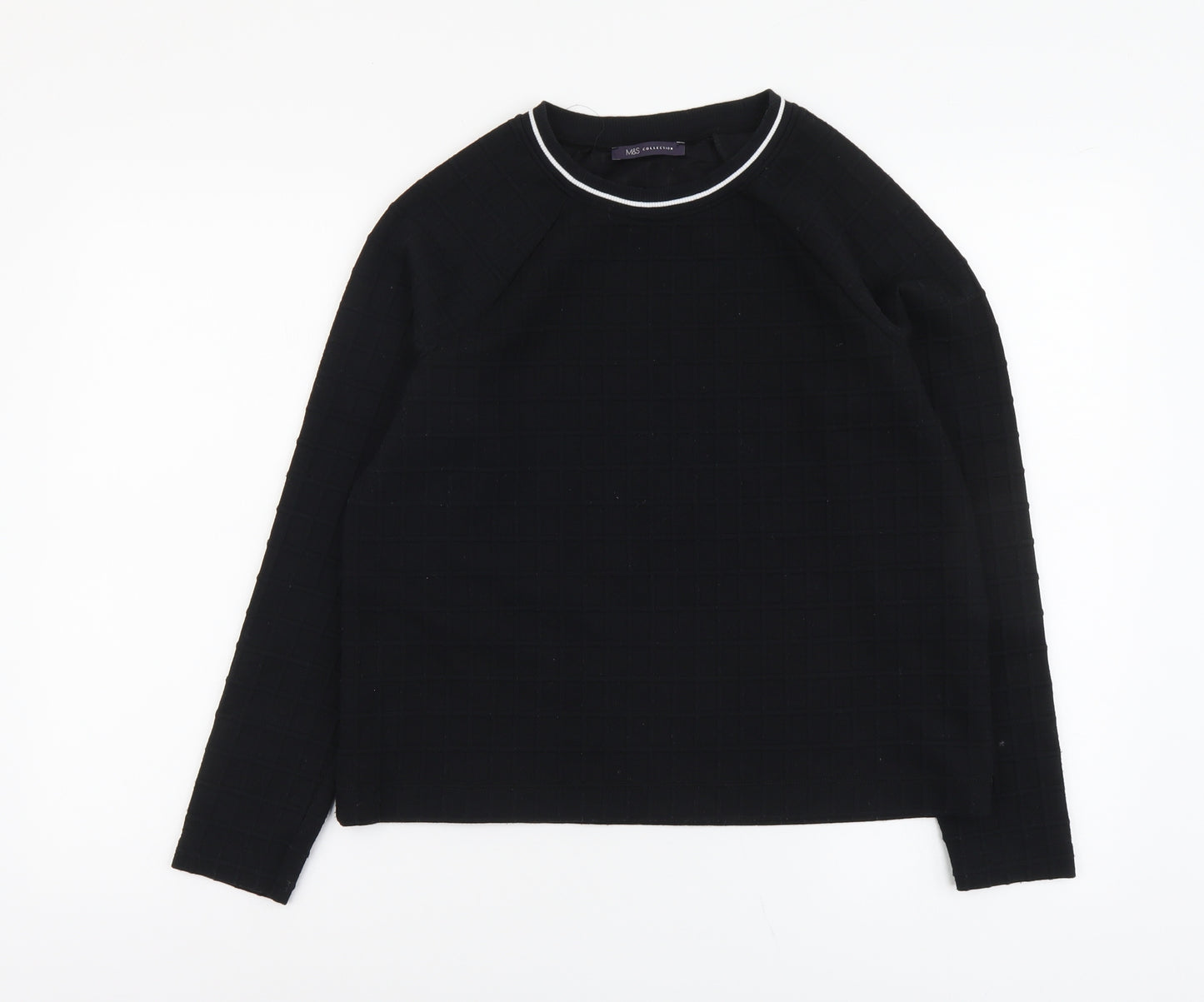 Marks and Spencer Womens Black Round Neck Polyester Pullover Jumper Size 12
