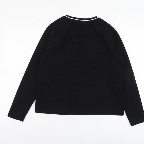 Marks and Spencer Womens Black Round Neck Polyester Pullover Jumper Size 12