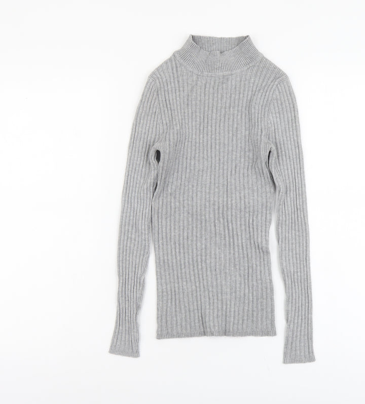 Atmosphere Womens Grey Mock Neck Viscose Pullover Jumper Size 12