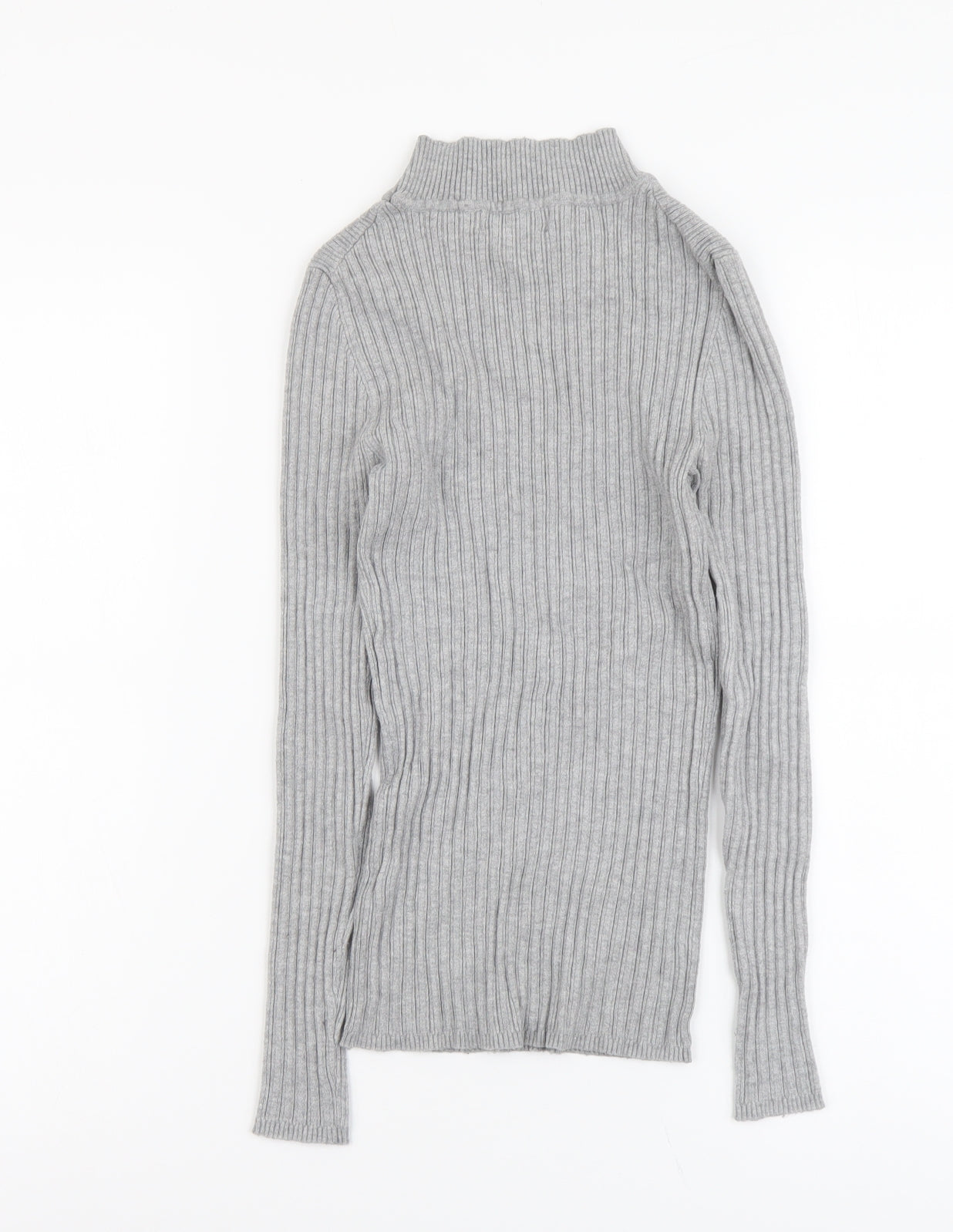Atmosphere Womens Grey Mock Neck Viscose Pullover Jumper Size 12