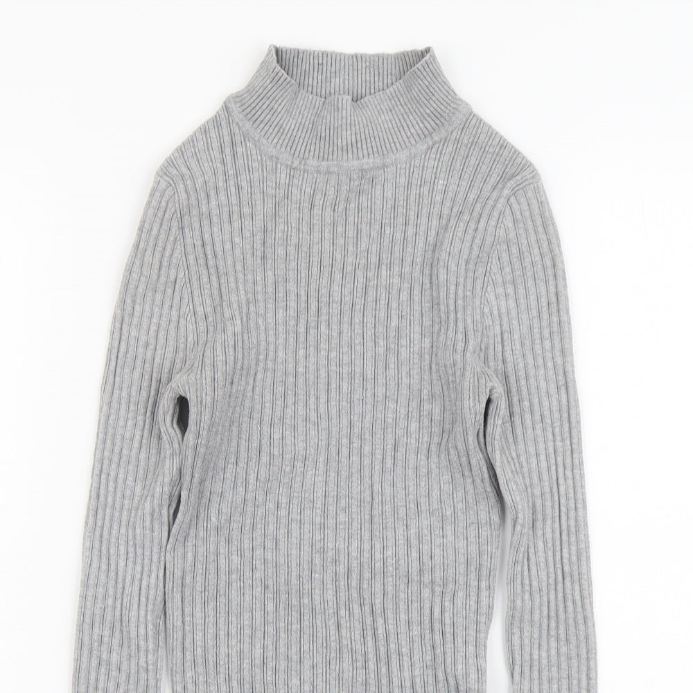 Atmosphere Womens Grey Mock Neck Viscose Pullover Jumper Size 12