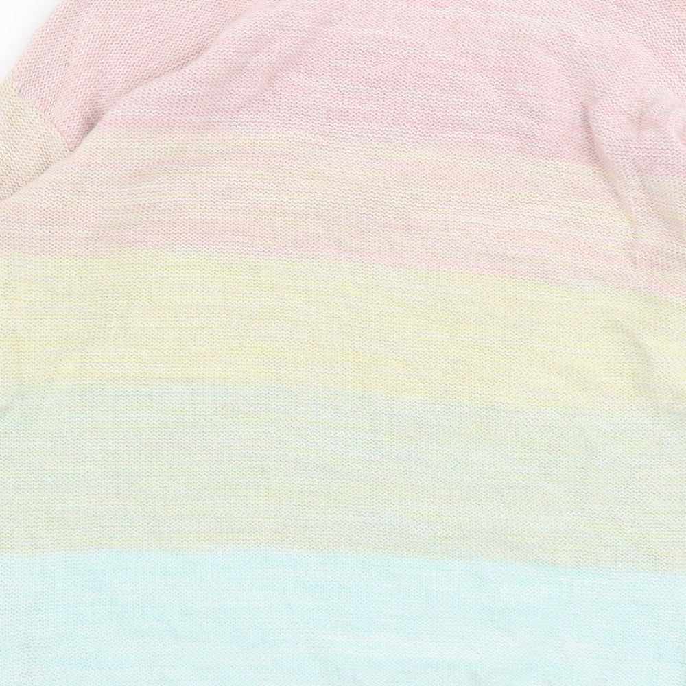 Esprit Womens Multicoloured Round Neck Striped Cotton Pullover Jumper Size L