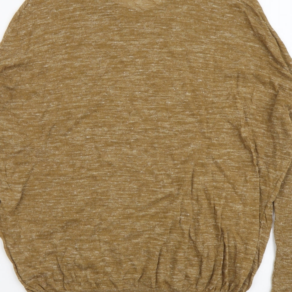 Zara Womens Brown Round Neck Acrylic Pullover Jumper Size S