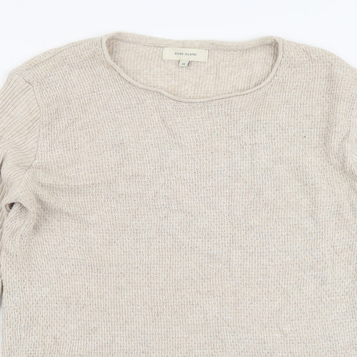 River Island Womens Pink Round Neck Acrylic Pullover Jumper Size M