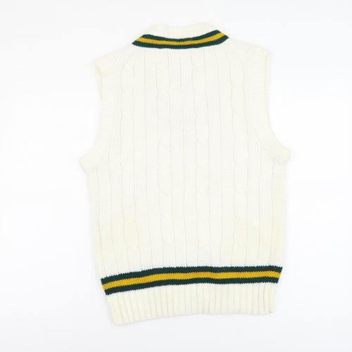 Reydon Womens Ivory V-Neck Acrylic Vest Jumper Size 10