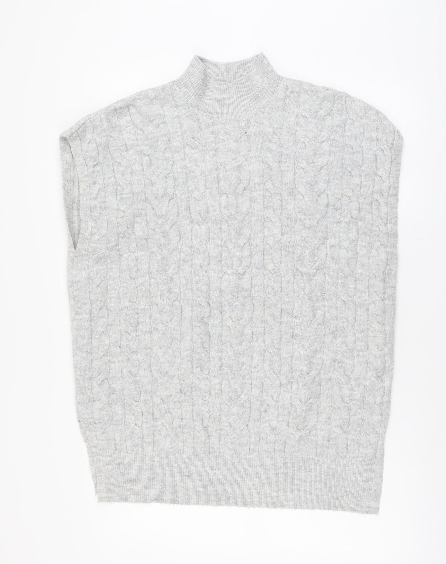F&F Womens Grey Mock Neck Polyester Vest Jumper Size M