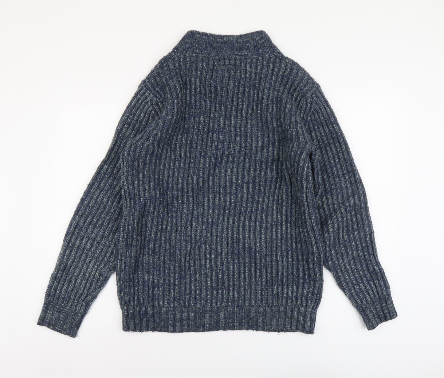 Fat Face Mens Blue High Neck Acrylic Pullover Jumper Size S