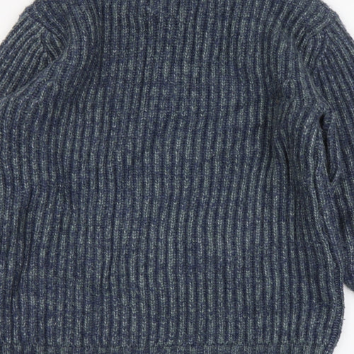 Fat Face Mens Blue High Neck Acrylic Pullover Jumper Size S