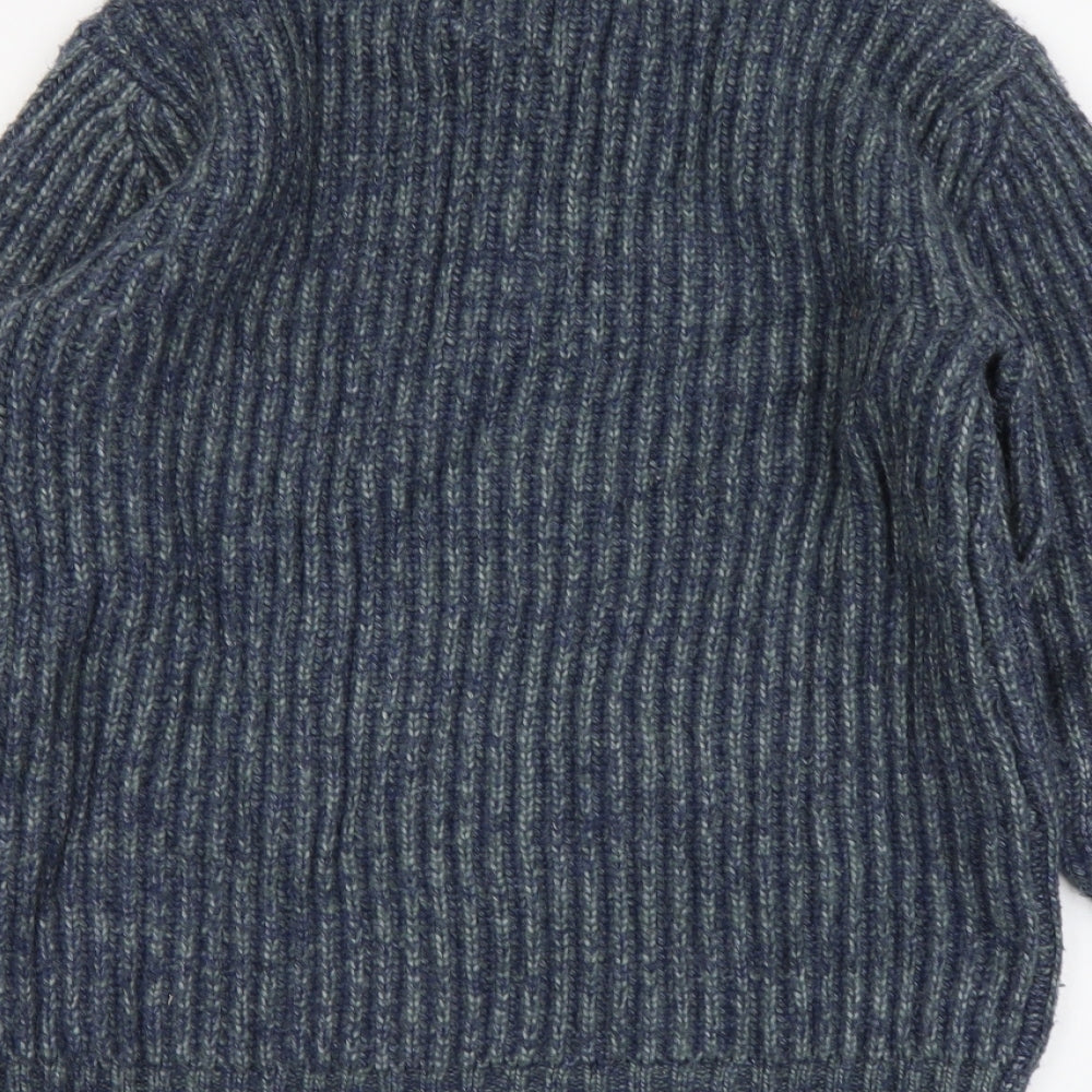 Fat Face Mens Blue High Neck Acrylic Pullover Jumper Size S